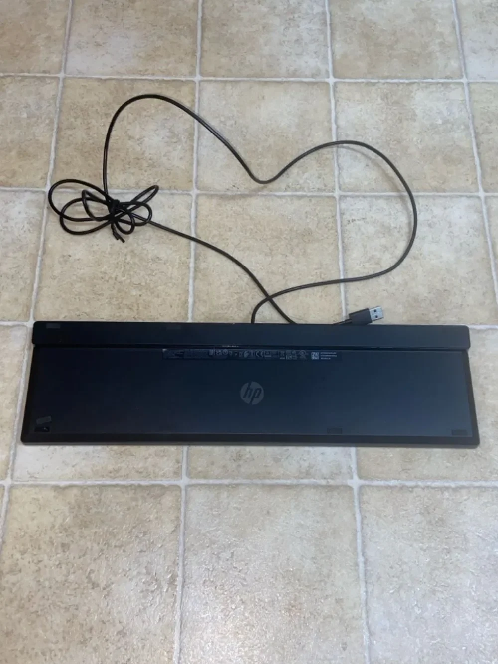 HP Slim Black Wired USB Full-Size Keyboard with Numeric Keypad